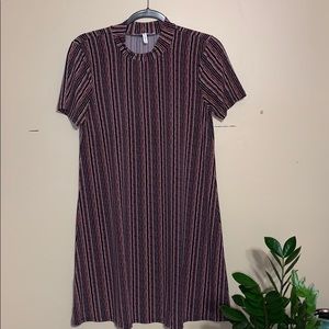 BCBG mock neck striped mini dress